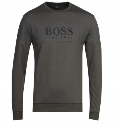 BOSS Bodywear Panel Logo Grey Tracksuit Sweatshirt