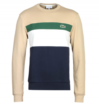 Lacoste Beige Colour Block Sweatshirt