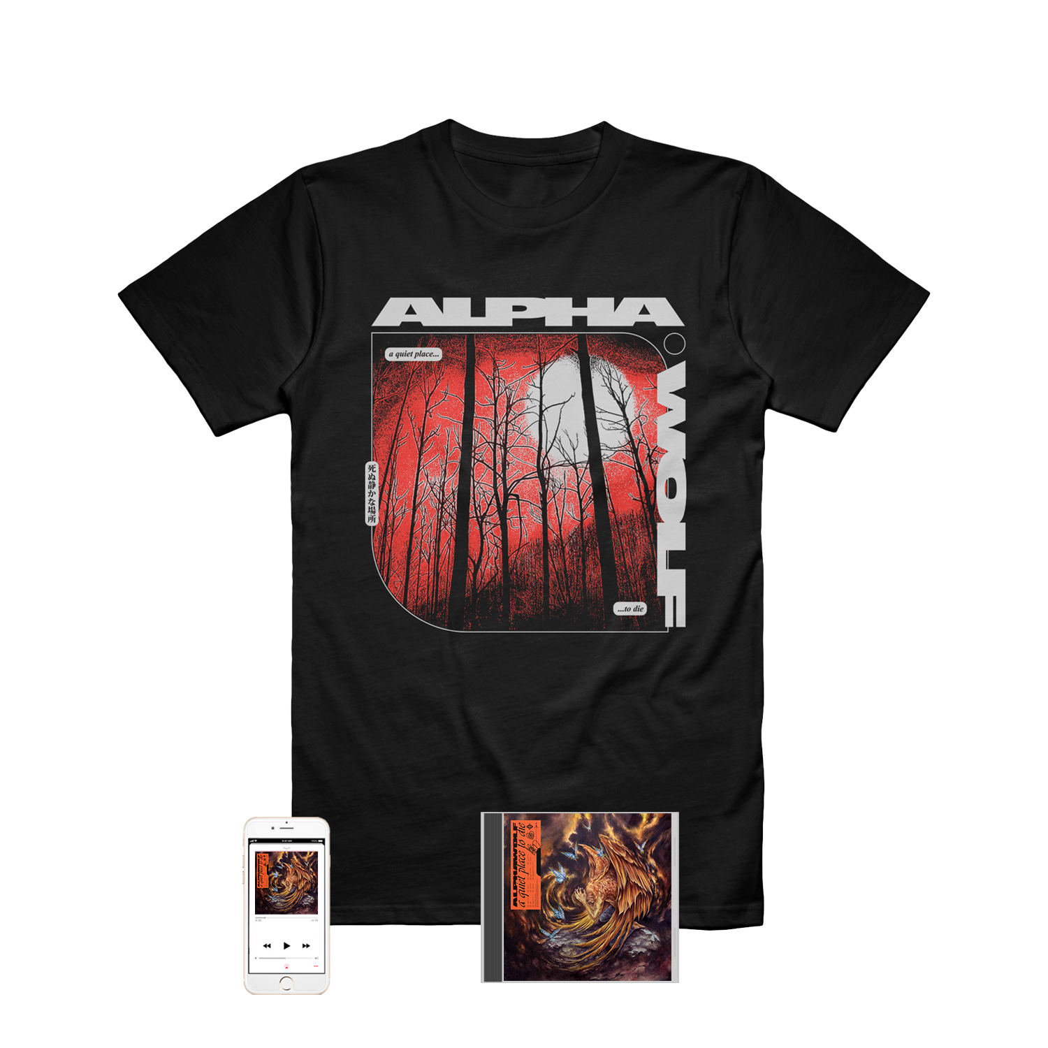 Alpha Wolf - 'A Quiet Place To Die' Forest Tee Pre-Order Bundle