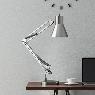 Architect Desk Lamp LED Task Light with Adjustable Swing Arm for Home and Office Brush Steel