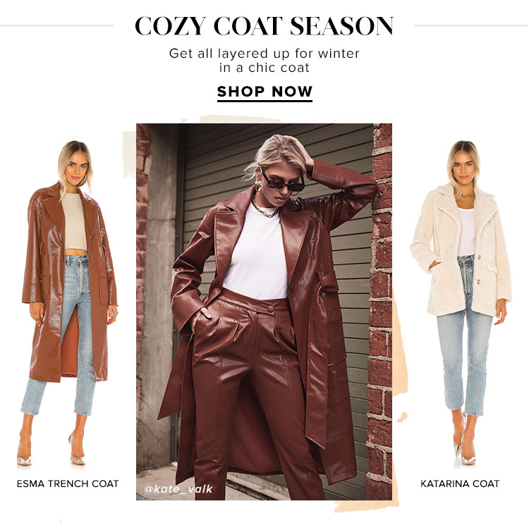 Cozy Coat Season. Get all layered up for winter in a chic coat. Shop Now.