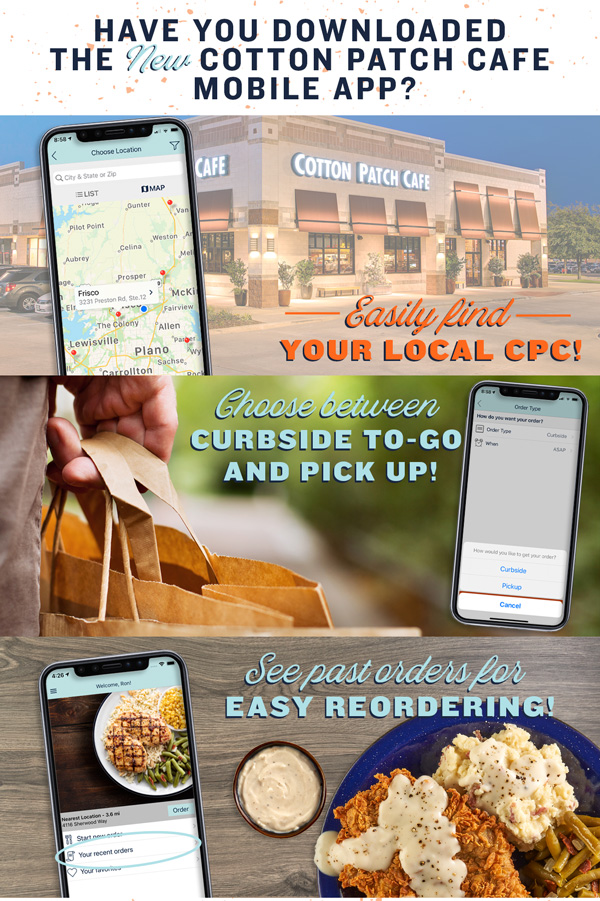 New Cotton Patch Cafe Mobile App