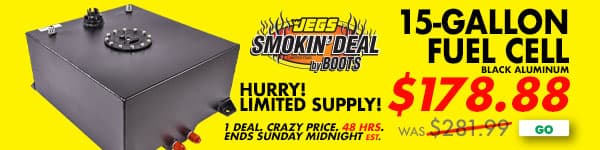 JEGS Smokin' Deal - 15-Gallon Black Aluminum Fuel Cell - Only $178.88