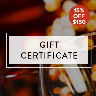 Gift Certificate 15% Off $150 +