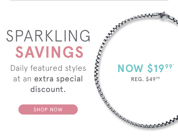 Sparkling Savings! Men''s Box Chain Necklace, Now $19.99