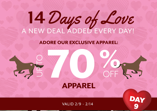14 Days of Love - a new deal added every day. Today's lovely deal is on Apparel.