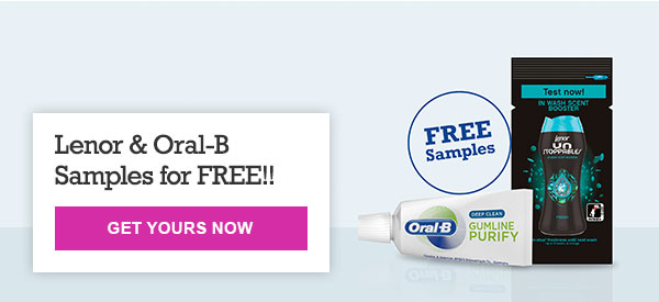 Lenor & Oral-B Samples for FREE!! GET YOURS NOW