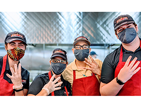 employees with masks