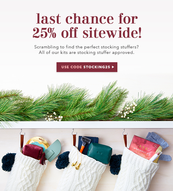 25% off sitewide with code STOCKING25