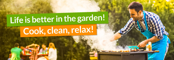 Life is better in the garden!  Cook, clean, relax!