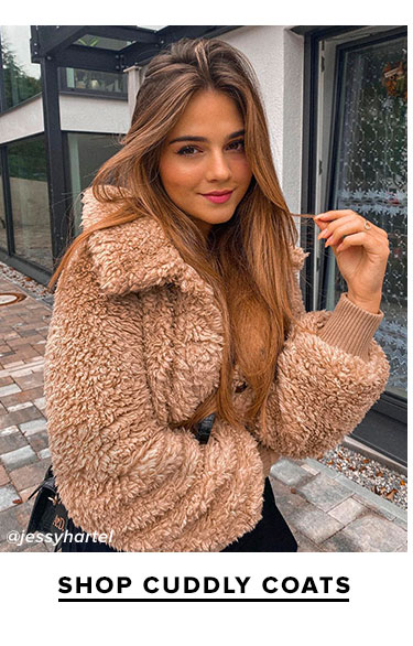 Feeling festive. Everything we're wearing for the holiday season. Shop cuddly coats.