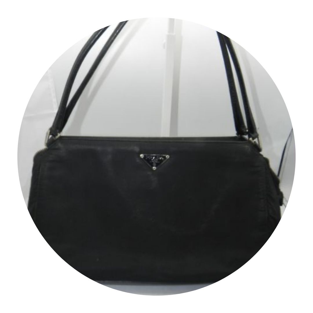 Prada Milano Black Nylon/leather Purse Bag 22