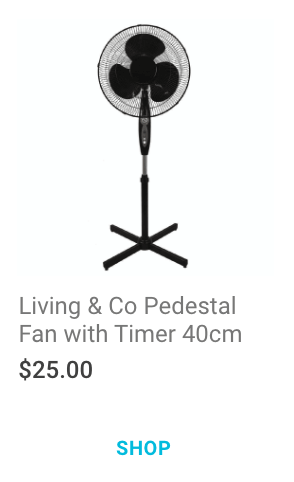 Living & Co Pedestal Fan with Timer 40cm Black