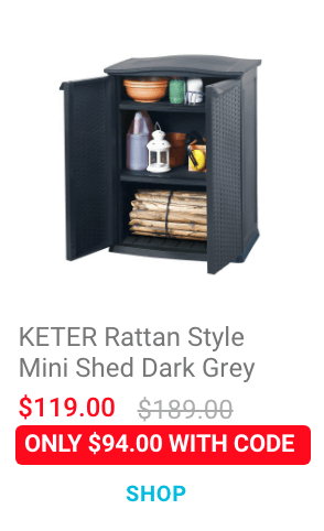 KETER Rattan Style Mini Shed Dark Grey