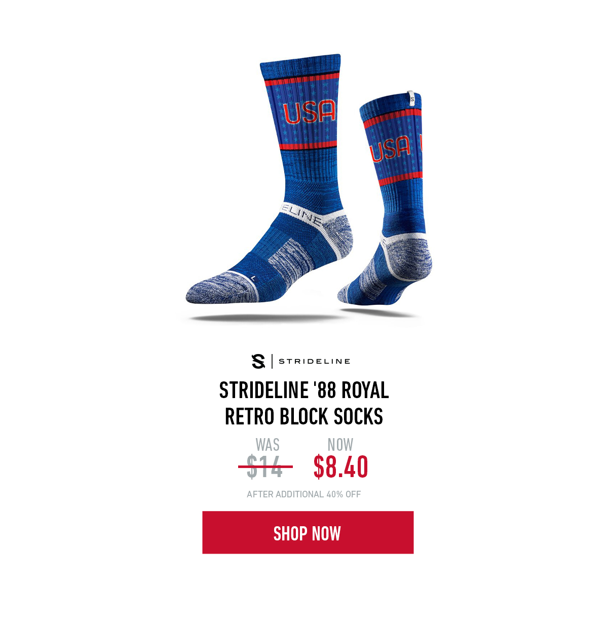 Strideline ''88 Royal Retro Block Socks