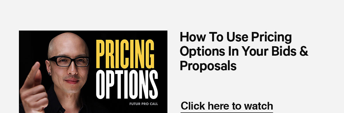 Watch our latest video on how to use pricing options in your bids and proposals.