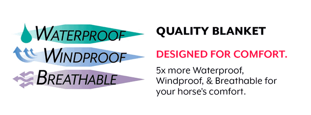 Waterproof, windproof, and breathable for your horse''s comfort.