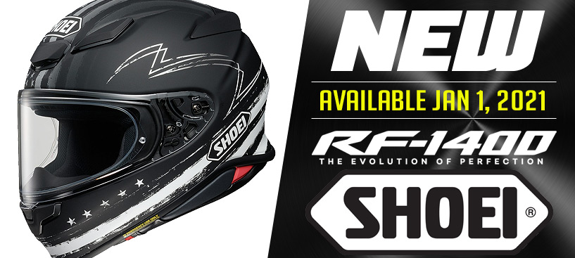 Shoei RF-1400 Helmets First Look Available for Sale Jan 1 2021