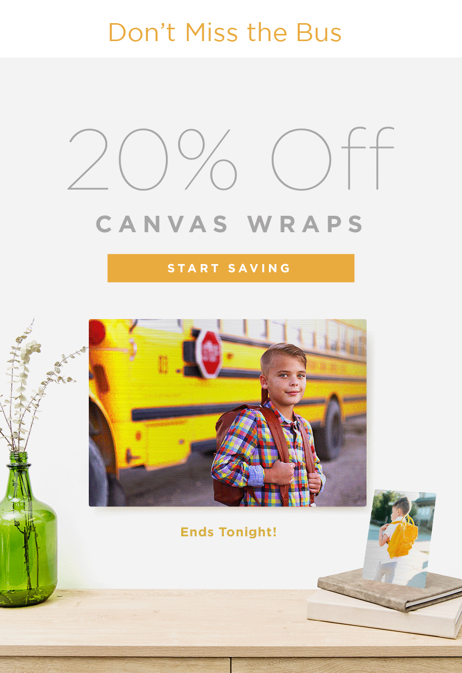 Don't Miss the Bus  20% off Wall Decor + Canvas Wraps + Gallery Blocks + Metal Prints + 16x20