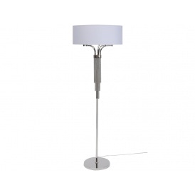 White and Nickel Contemporary Floor Standing Lamp