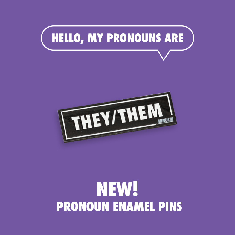 New they/them enamel pin