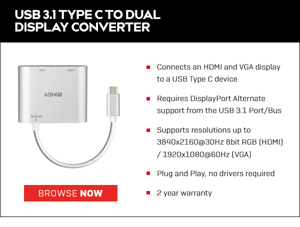 USB 3.1 Type C to Dual Display Converter