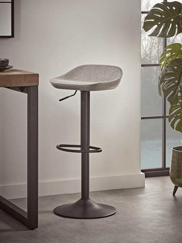 NEW Faux Leather Counter Stool - Grey