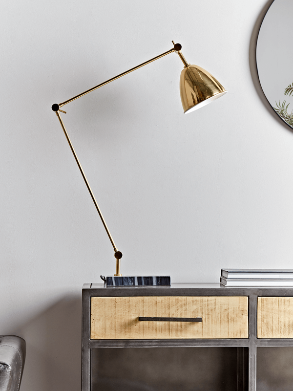 Brass & Marble Desk Lamp