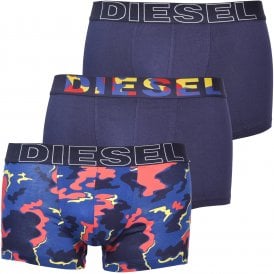 3-Pack Mixed Camo Boxer Trunks, Navy/multi