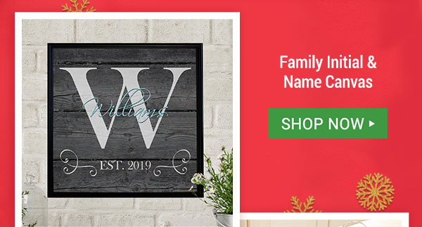 Family Initial & Name Canvas