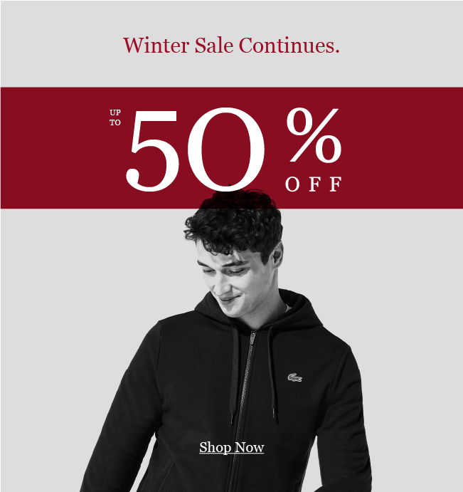 Winter Sale Continues.
Up to 50% off 50% OFF
Shop Now