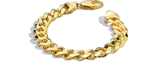 Men''s 14K Yellow Gold Curb Link Bracelet