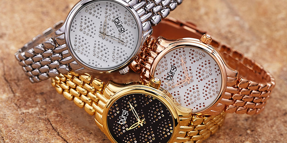 B?rgi Diamond Sparkle Bracelet Watch with Swarovski Crystals (Rose Gold)