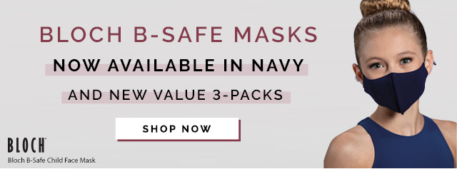 Bloch b-safe masks. now available in navy and new value 3 packs. shop now