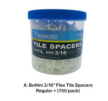 A. Bottini 3/16 in. Flex Tile Spacers Regular+ 750 pack