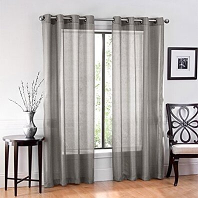 Ruthy''s Textile 2 Piece Voile Window Sheer Curtains Grommet Panels for Bedroom Decor & Living Room, Size 54