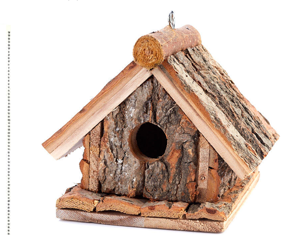 Rustic Tree Bark Birdhouse