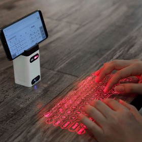 Wireless Laser Projection Bluetooth Virtual Mini Keyboard Mouse White