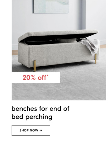 20% off** benches for end of bed perching