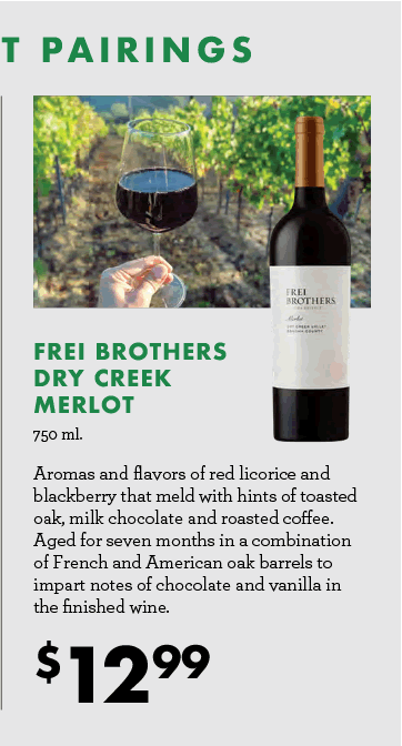 Frei Brothers Dry Creek Merlot - 750 ml. - $12.99