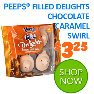 NEW for 2020 - PEEPS FILLED DELIGHTS CHOCOLATE CARAMEL SWIRL 4 COUNT