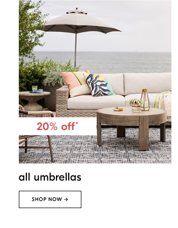 20% off* all umbrellas