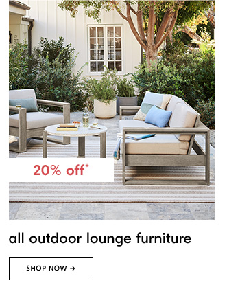 20% off* all outdoor lounge furniture