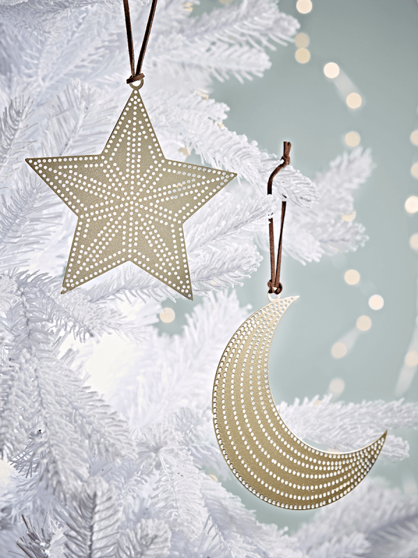 NEW Two Filigree Moon & Star Hangers