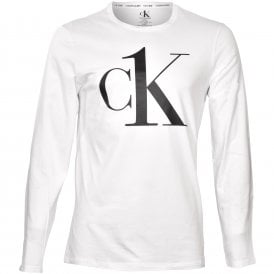 cK1 Long-Sleeve Jersey Top, White
