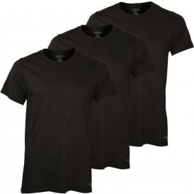 3-Pack Pure Cotton Crew-Neck T-Shirts, Black