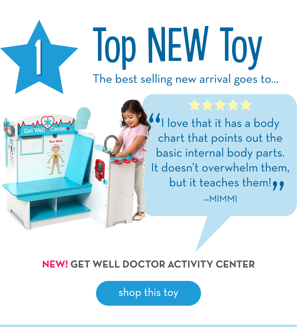 1. Top NEW Toy: The best selling new arrival goes to... Get Well Doctor Activity Center!