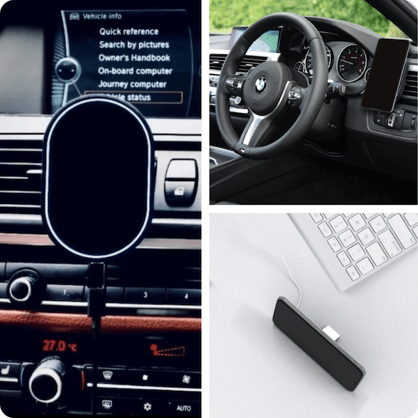oxxo MagSafe wireless charger has a built-in phone stand and car mount