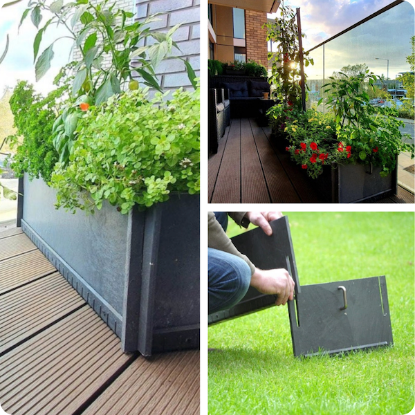 Practiplant portable eco raised beds are made of 100% recycled plastic waste