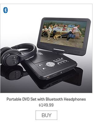 Portable DVD Set with Bluetooth Headphones